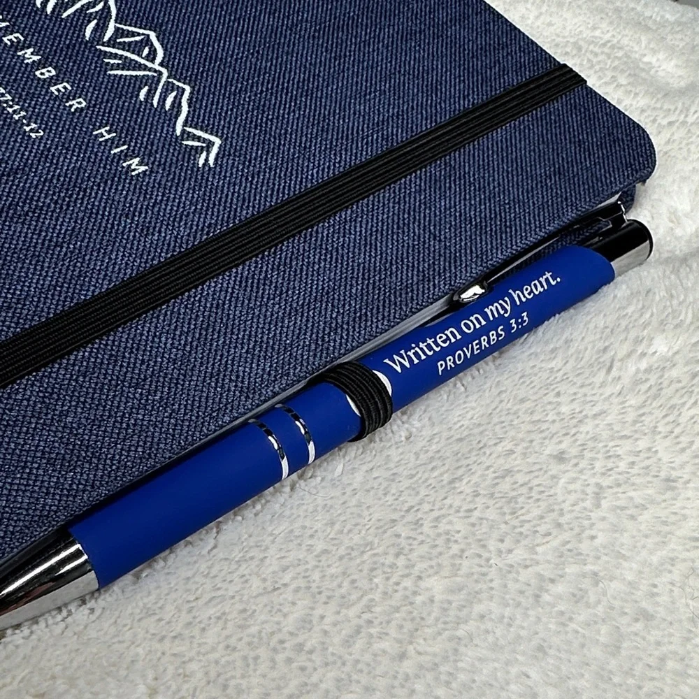 Psalm 77:11-12 Remember HIM Prayer Journal & Proverbs Pen & Two Sided Bookmark